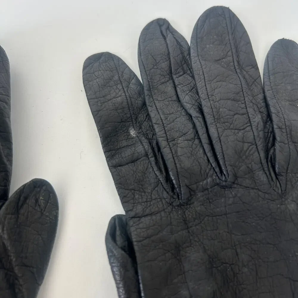 VTG Hudson's Black Silk Lined Long Gloves